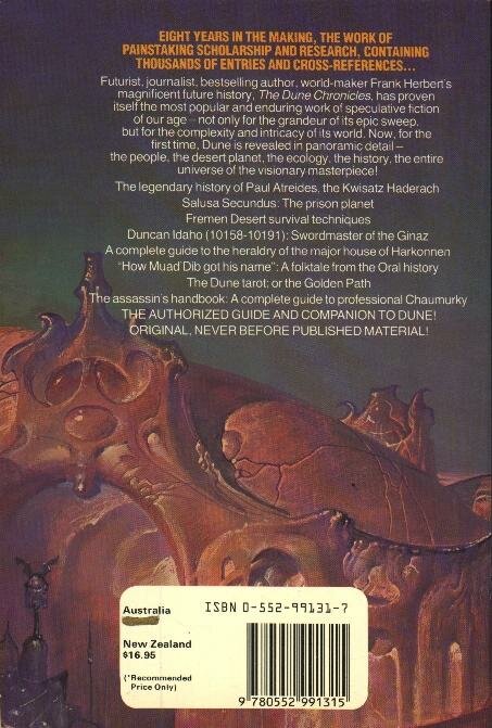 Dune Encyclopedia (Corgi edition) - back cover